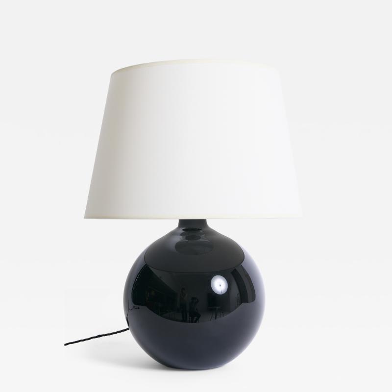 Art Deco Black Glass Table Lamp