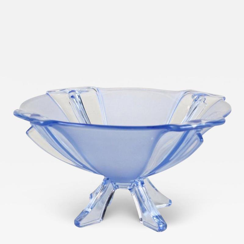 Art Deco Blue Glass Bowl Austria circa 1920