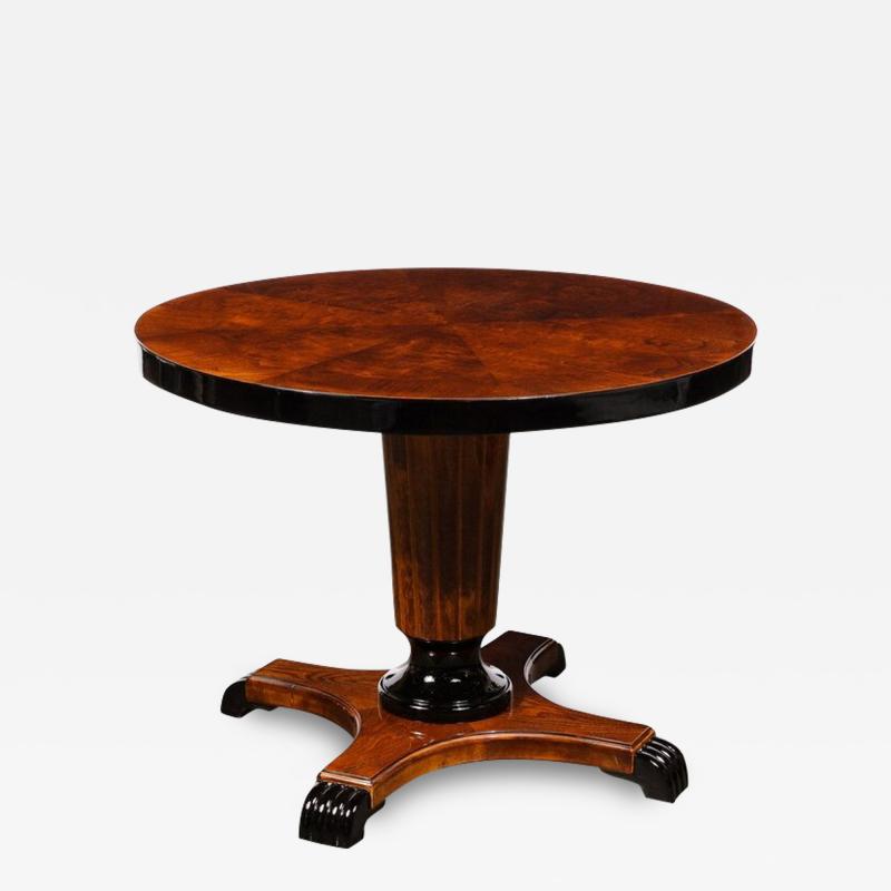 Art Deco Book Matched Inlayed Burled Walnut Occasional Table