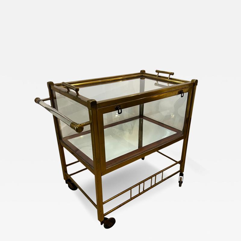 Art Deco Brass and Glass Bar and Cake Cart by Rockhausen