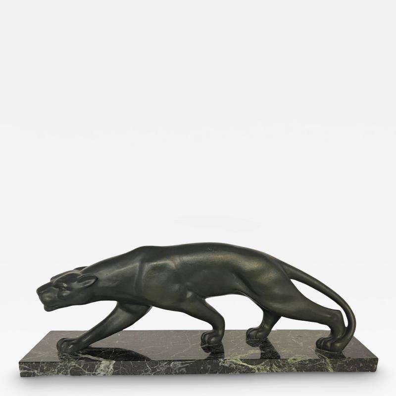 Art Deco Bronze Panther Signed Secondo France circa 1930