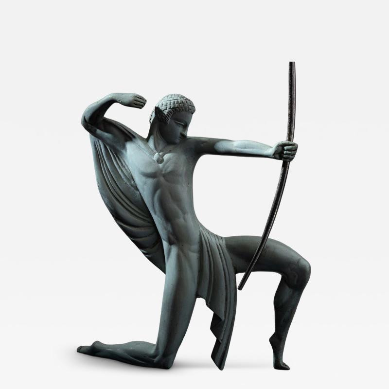 Art Deco Bronze Sculpture of an Archer by Michel Decoux 1837 1924 France 