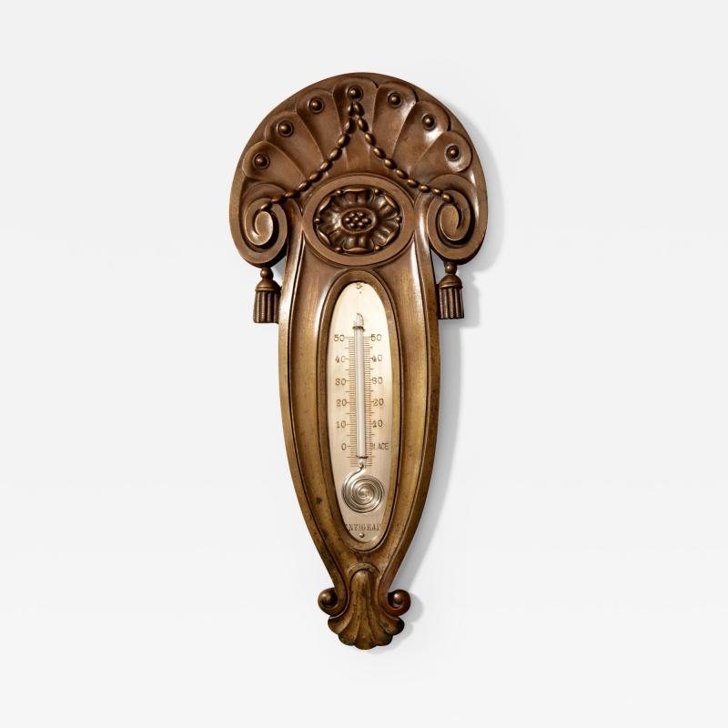 Art Deco Bronze Very Stylish Thermometer 