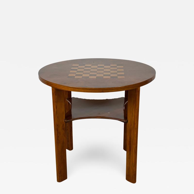 Art Deco Chess Table Walnut and Maple Austria Vienna circa 1930