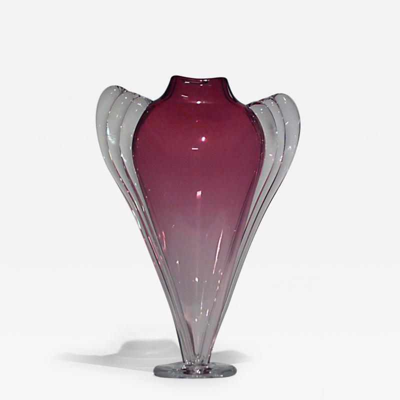 Art Deco Cranberry Glass Vase