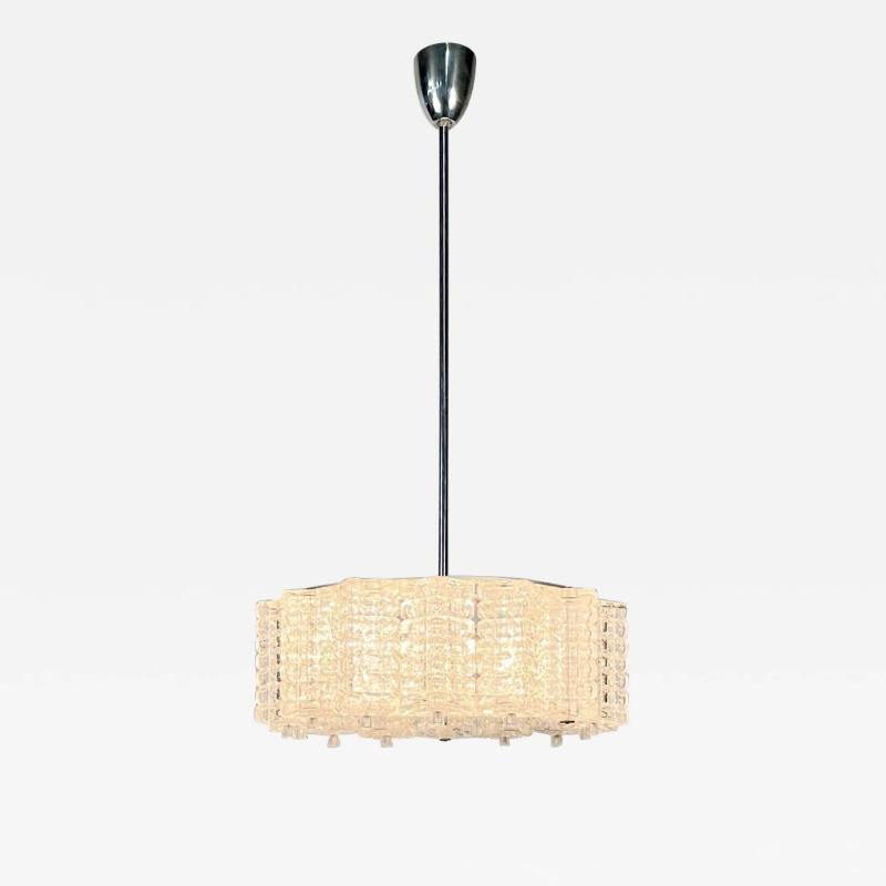Art Deco Crystal and Chrome Chandelier Circa 1930s