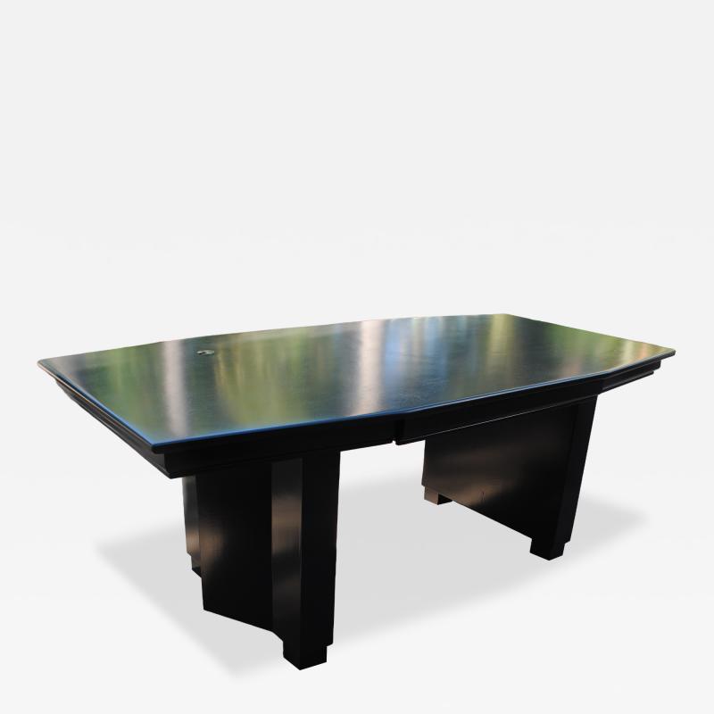 Art Deco Custom Black Executive Desk