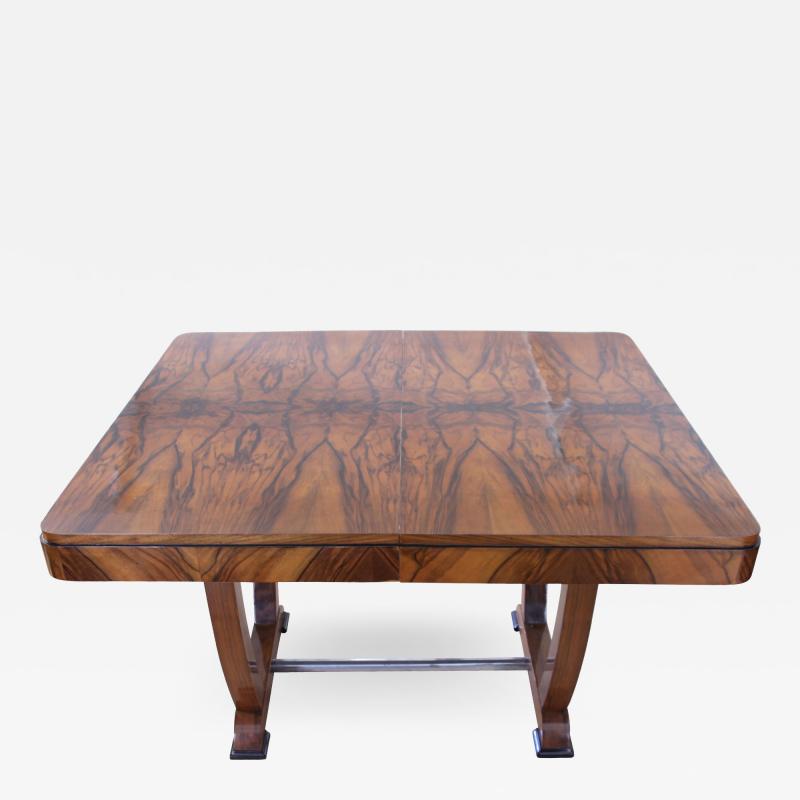 Art Deco Expandable Dining Table Walnut Veneer France circa 1930