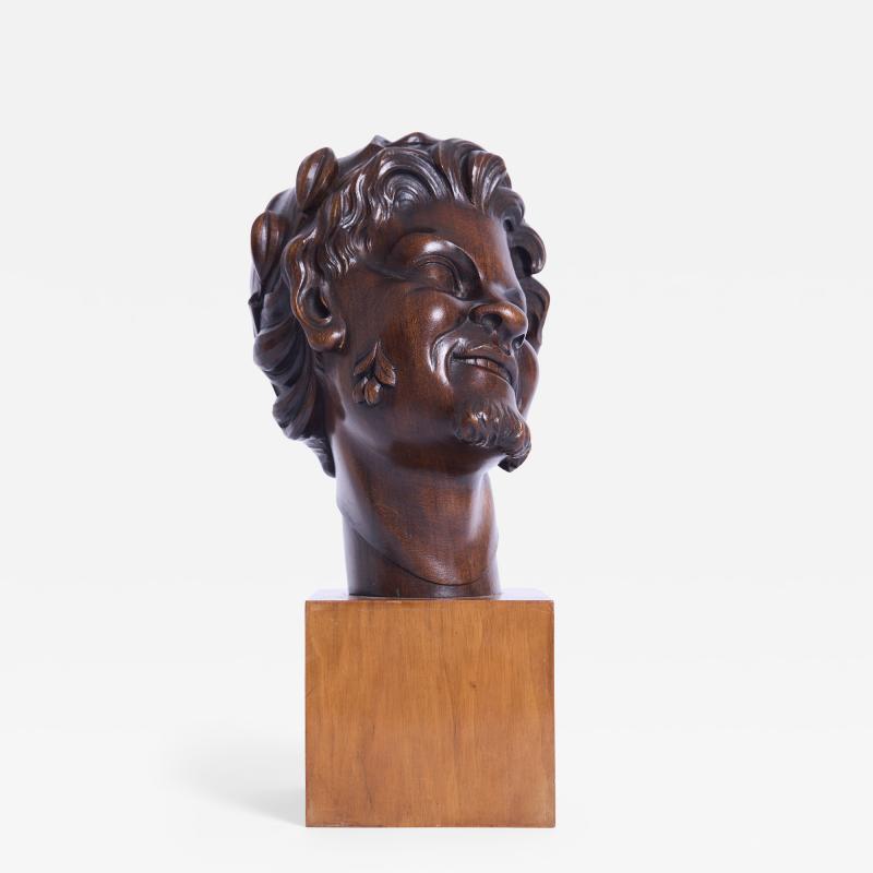 Art Deco Fauns Head Sculpture
