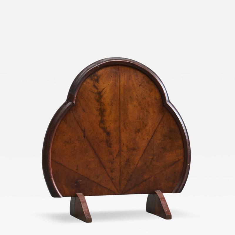Art Deco Fire Screen in Walnut Burl Veneer 1930s
