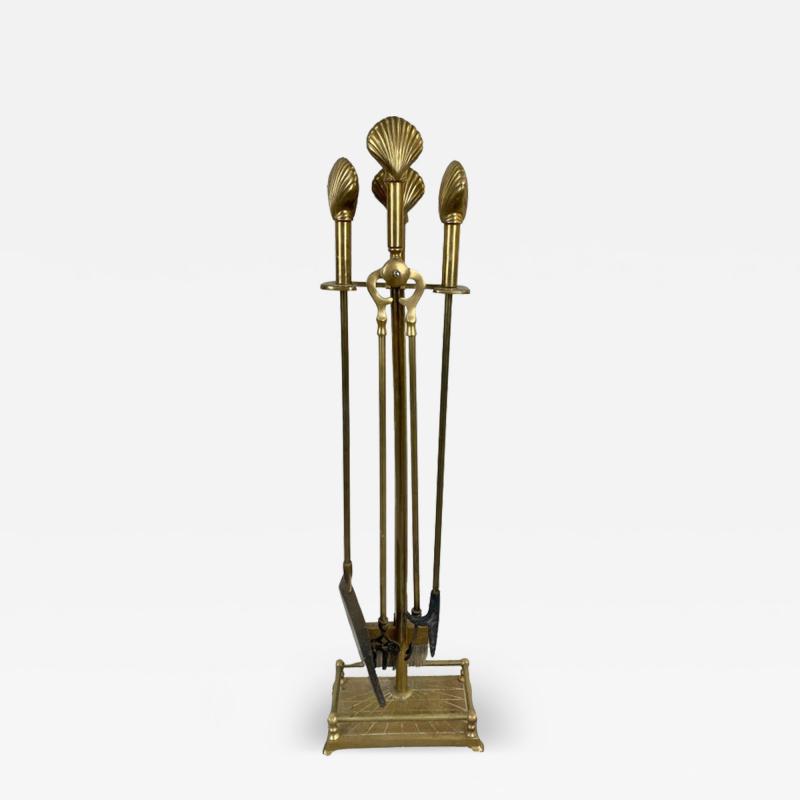 Art Deco Fireplace Brass Sea Shell Design Tools