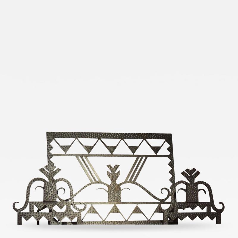 Art Deco Firescreen with Andirons