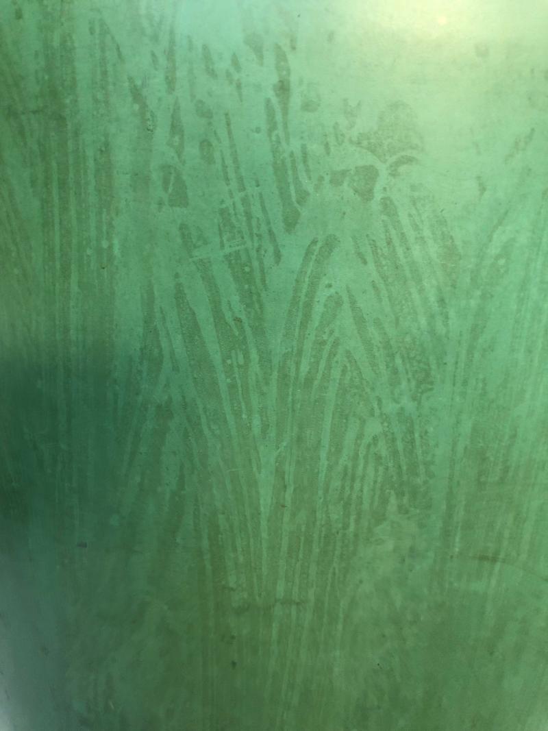 Art Deco Floor vase in green ceramics, dated 1940