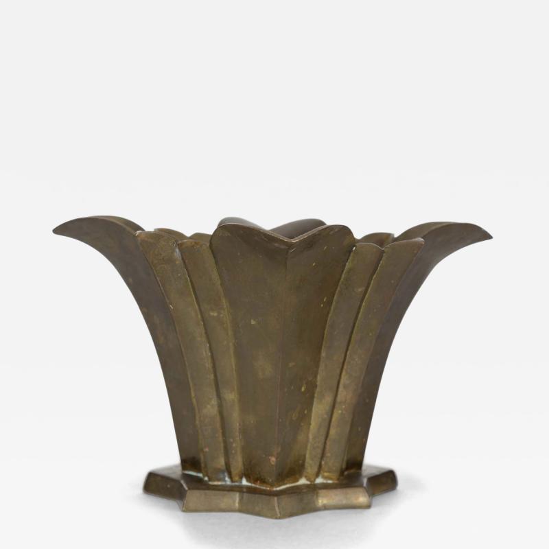 Art Deco Floral Metal Vase
