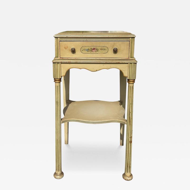 Art Deco French Painted Nightstand Side Table