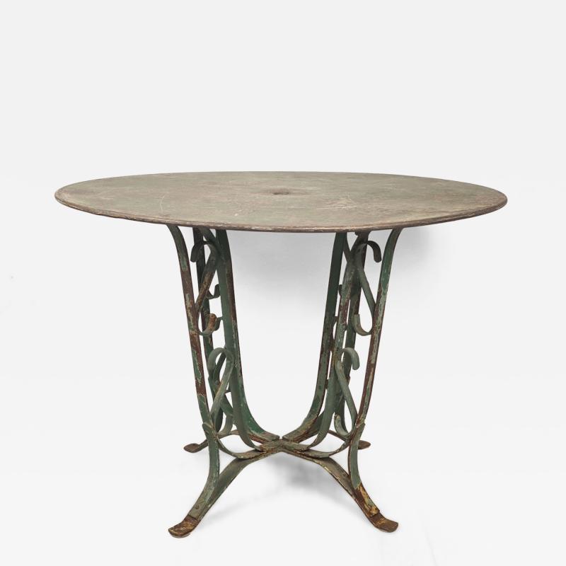Art Deco French Wrought Iron Garden Table