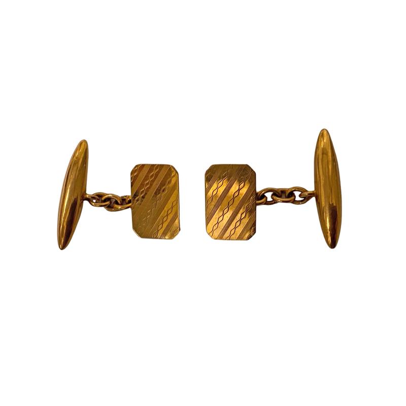 Art Deco Gold Cufflinks Birmingham 1928