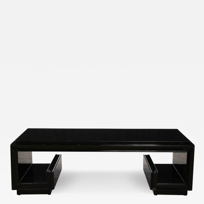 Art Deco Greek Key Cocktail Table in Black Lacquer by Paul Frankyl