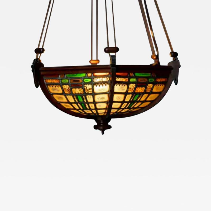 Art Deco Lamp in Stained Glass by Amsterdam School Netherlands 1920s