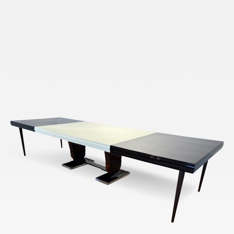 Art Deco Large Expandable Table Rosewood Oak Lacquer France circa 1925