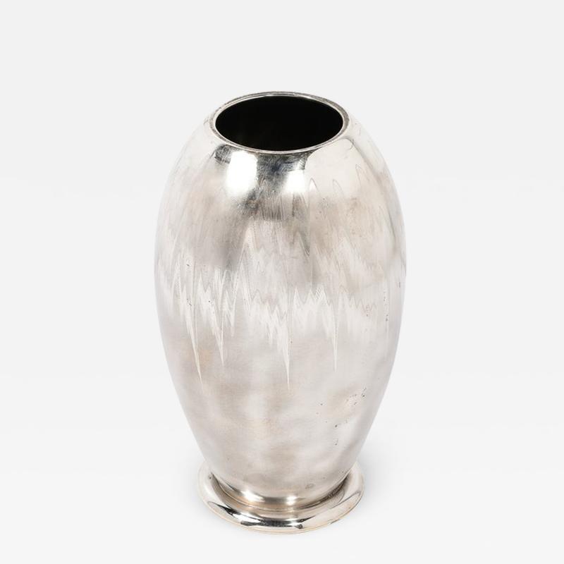 Art Deco MF Ikora Textural Silver Plated Vase