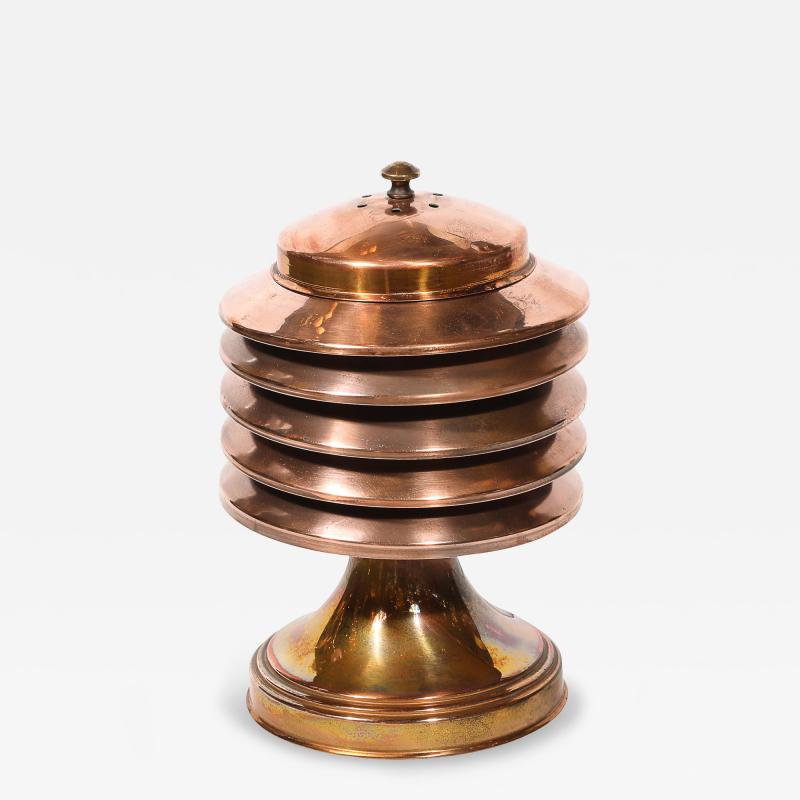 Art Deco Machine Age Polished Copper Table Lamp