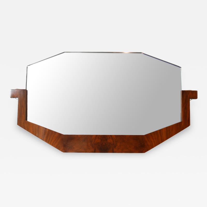 Art Deco Mirror Walnut Veneer France circa 1930