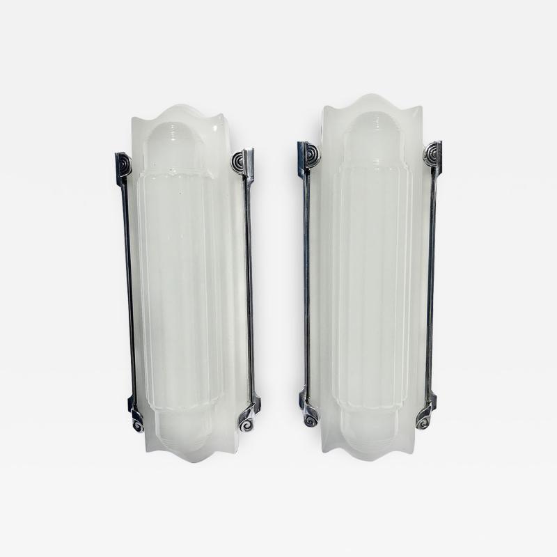 Art Deco Molded Glass Wall Sconces