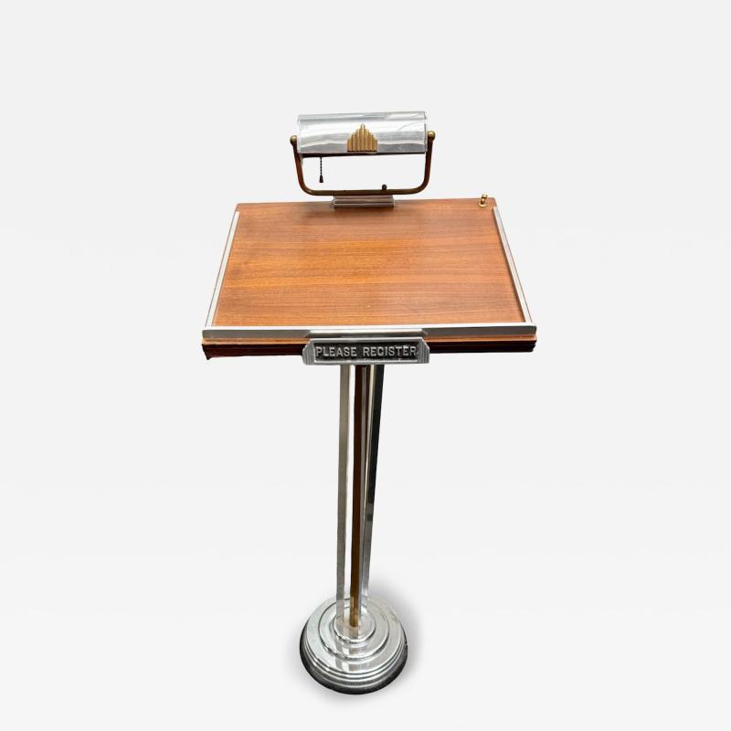 Art Deco Podium Machine Age Hostess Stand or Register Stand circa 1930s