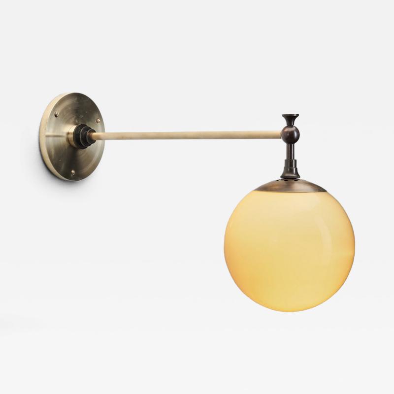Art Deco Round Opal Glass Wall Light Denmark ca 1930s