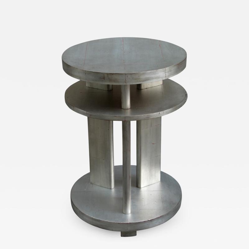 Art Deco Round Two Tier Side Table