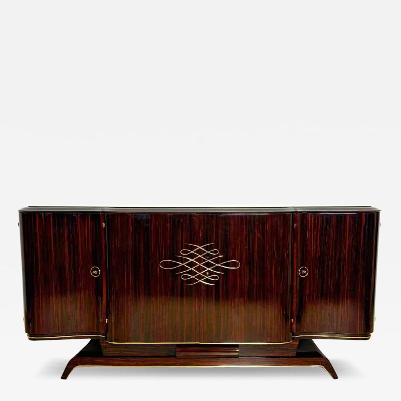 Art Deco Sideboard Macassar Ebony and Brass Paris circa 1930