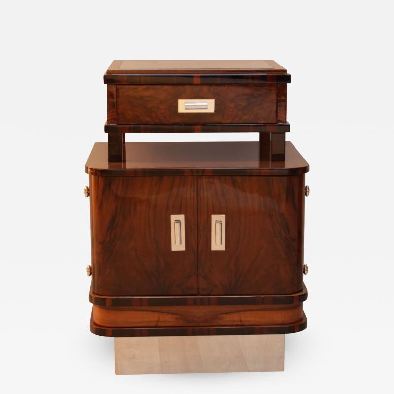 Art Deco Small Furniture Nightstand Walnut and Macassar France circa 1930