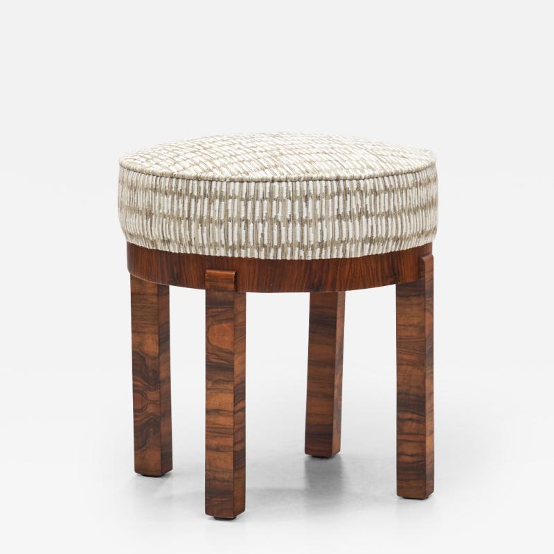 Art Deco Stool in Bookmatched Zebrawood Europe 1930s