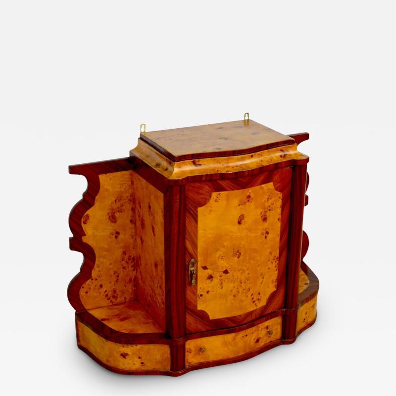 Art Deco Style Burl Hanging Apothecary Cabinet