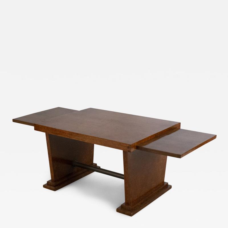 Art Deco Style Burl Wood Two Level Coffee Table