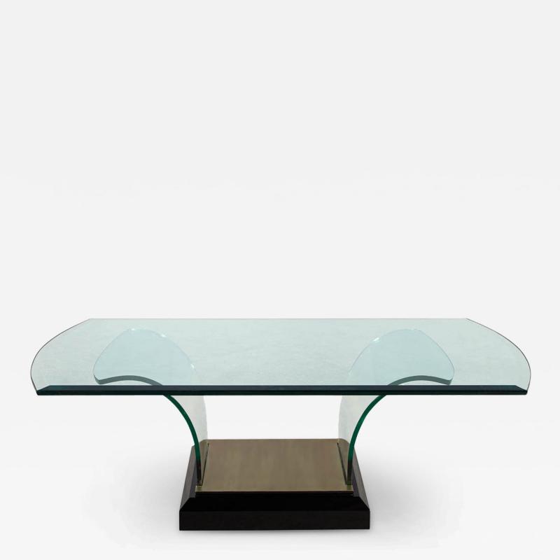 Art Deco Style Curved Glass Coffee Table