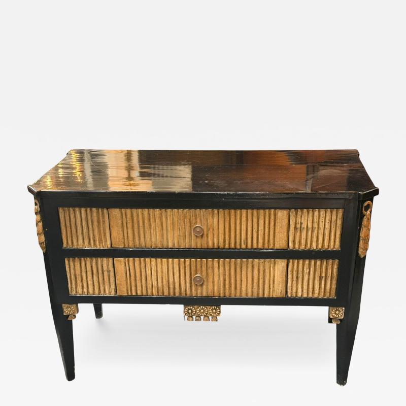 Art Deco Style Ebonized Giltwood Chest of Drawers Nightstand Commode