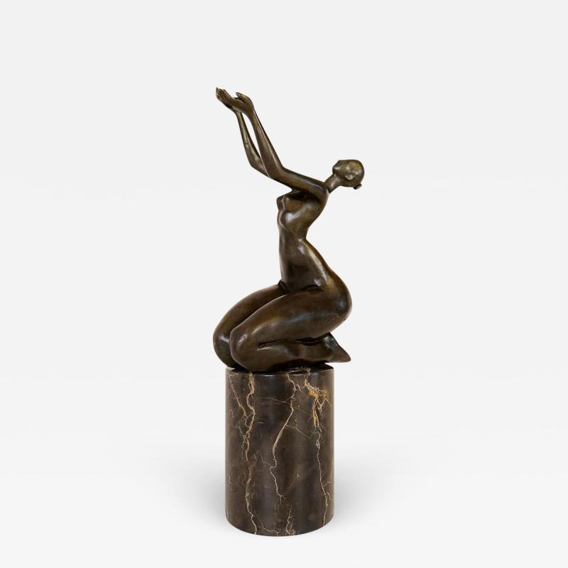 Art Deco Style French Bronze Figurine