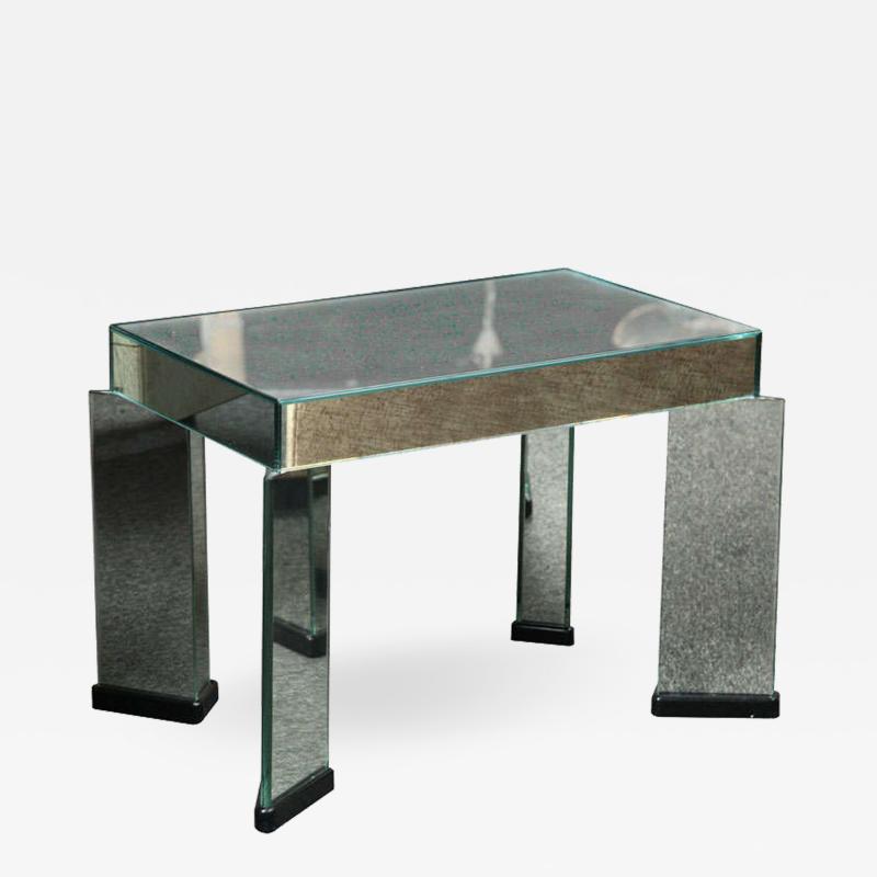 Art Deco Style Mirrored Table Designed and Made in Italy in 1980