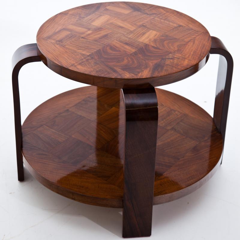 Art Deco Two Tier Round Side Table