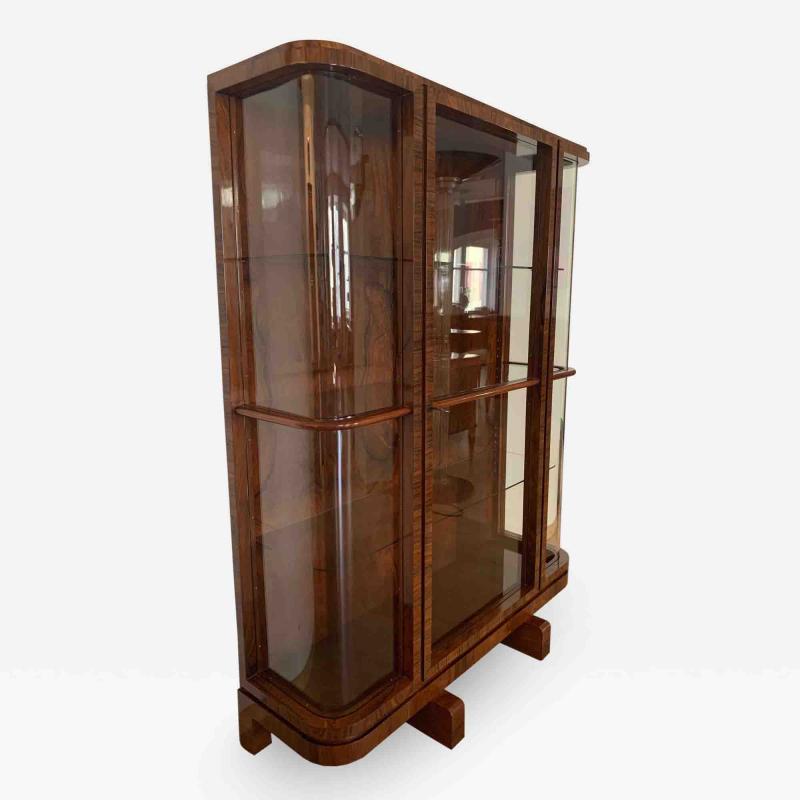 Art Deco Vitrine Display Case Rosewood Veneer France circa 1930