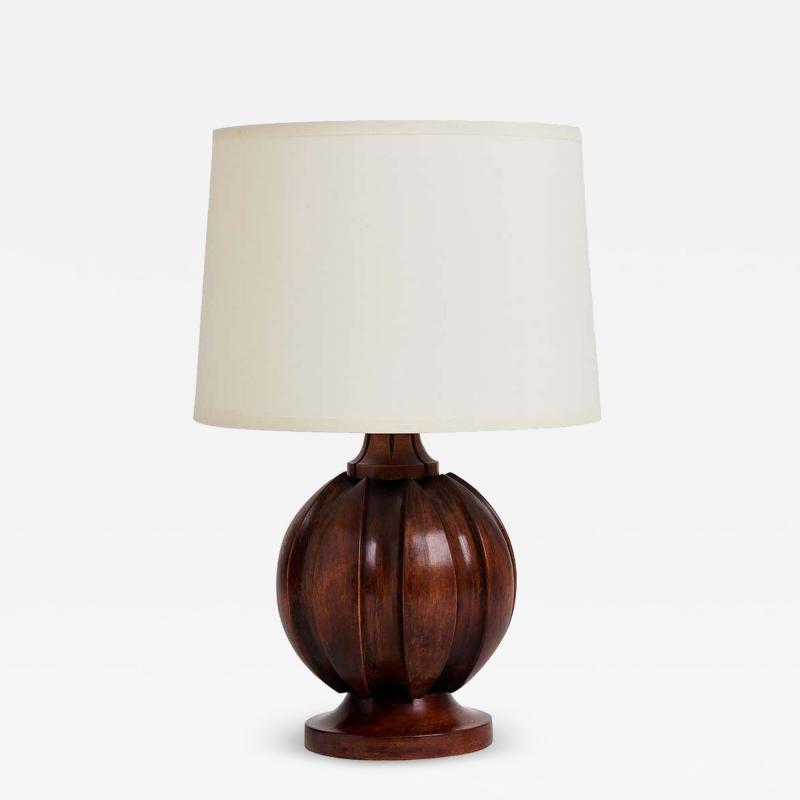 Art Deco Walnut Table Lamp