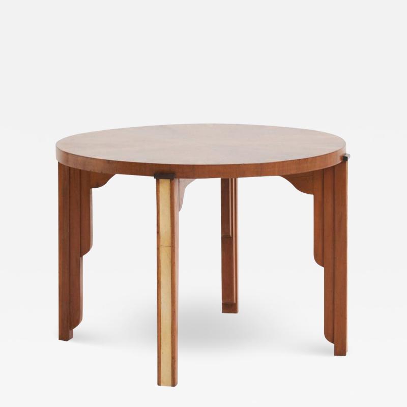 Art Deco Walnut and Velum Side Table