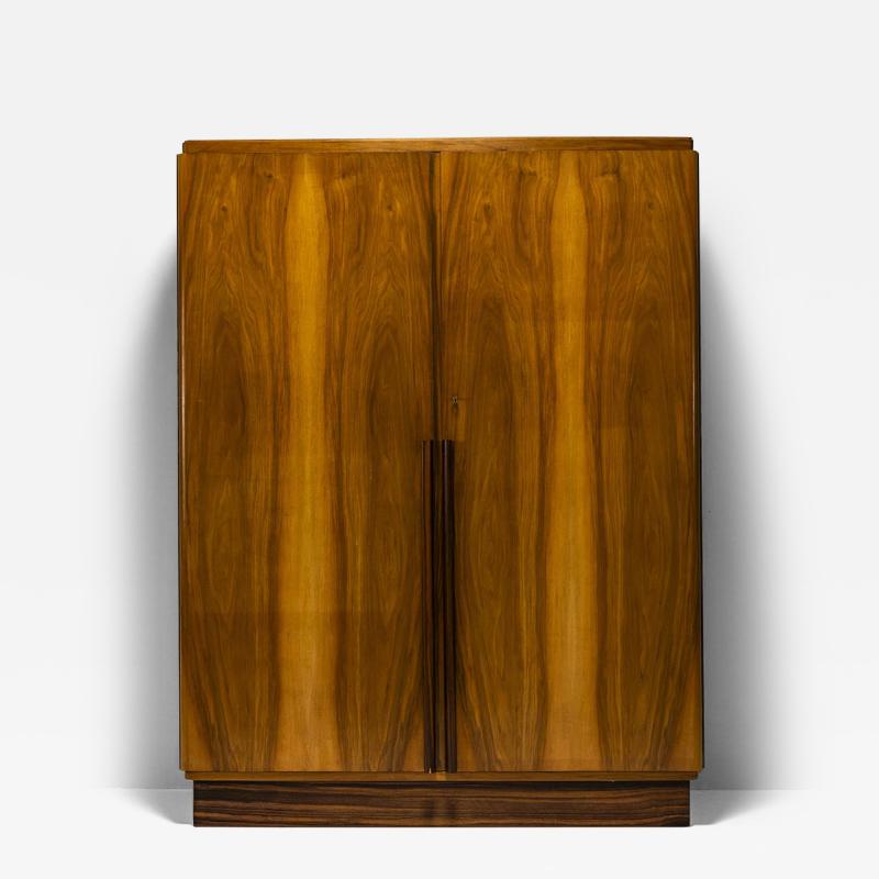 Art Deco Wardrobe In Walnut And Teak Netherlands 1930s