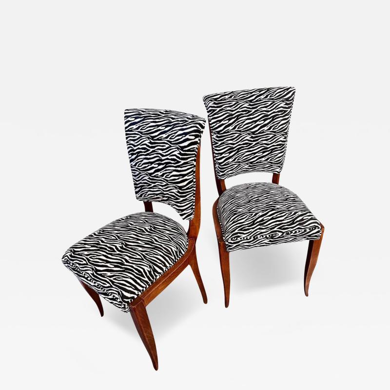 Art Deco Zebra Style Matching Pair of Side Chairs