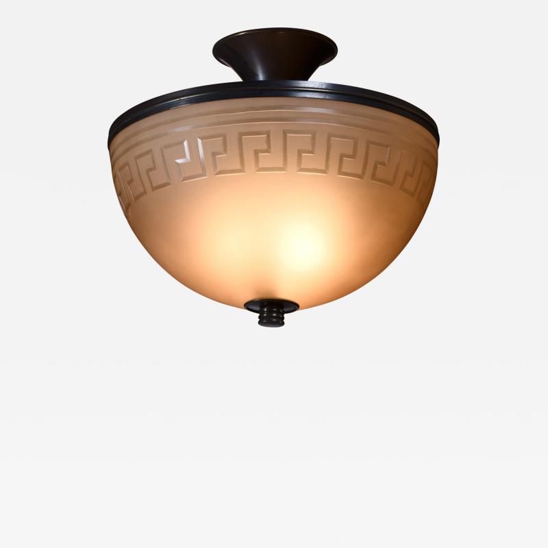 Art Deco amber glass ceiling lamp