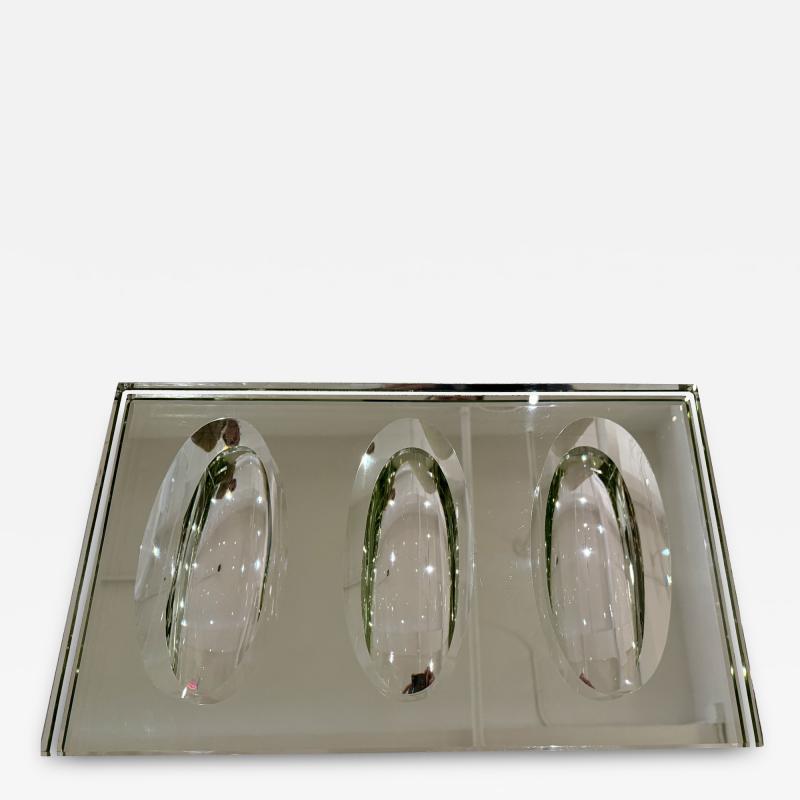 Art Deco cast glass mirrored center piece France 1930 s