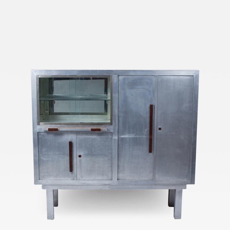 Art Deco period aluminum display cabinet