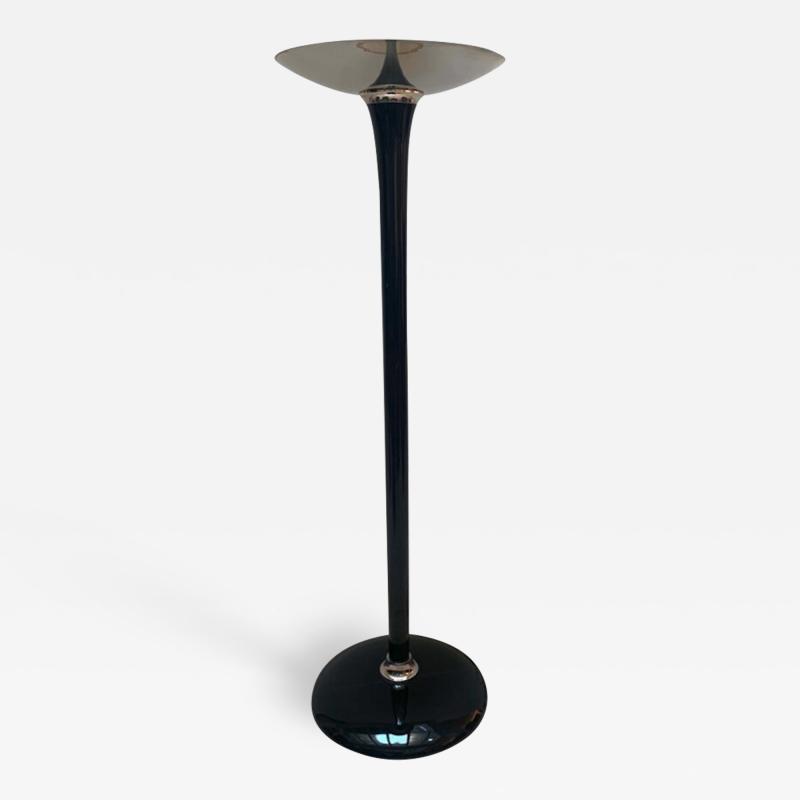 Art Deco style floor lamp Black Lacquer and Nickel